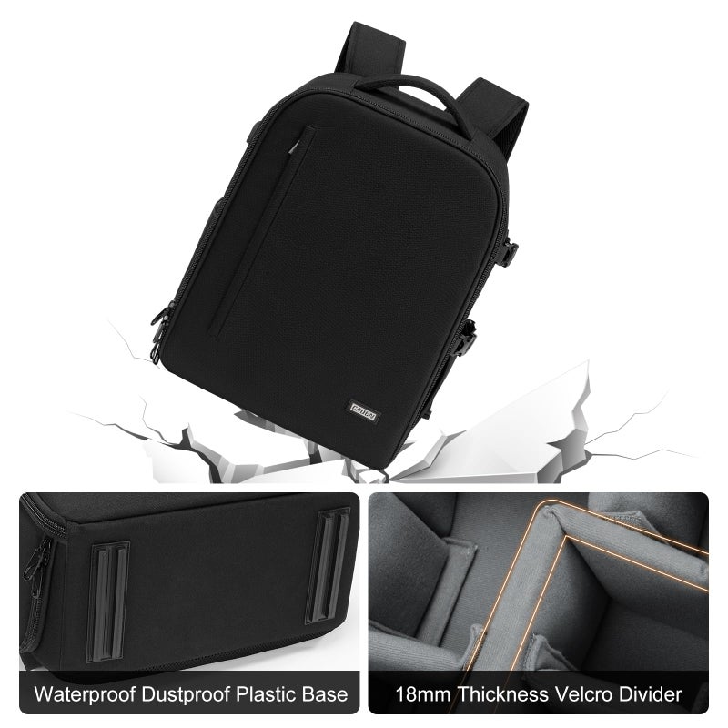 CADeN Camera Backpack, Extra Large DSLR Camera Bag with 17" Laptop Compartment, Waterproof Rain Cover, Professional Travel Hiking Camera Backpack Bag - Image 4