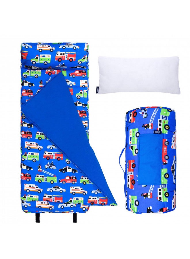 Wildkin Original Nap Mat with Reusable Pillow for Boys & Girls, Perfect for Elementary Daycare Sleepovers, Features Hook & Loop Fastener, Cotton Blend Materials Nap Mat for Kids (Heroes) - Image 1