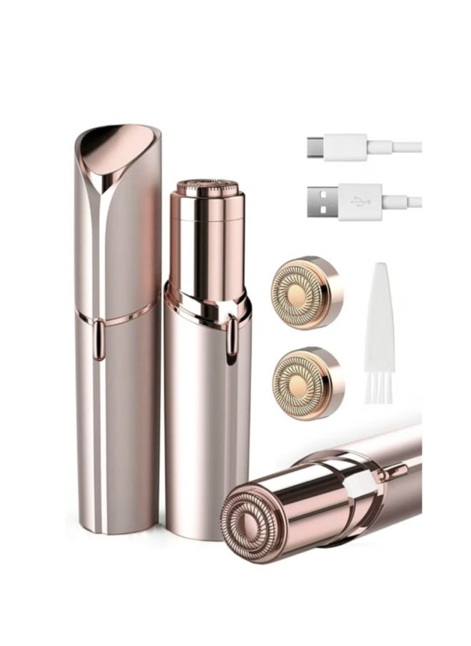 Generic Facial Hair Removal for Women, Painless Epilator Hair Remover Device Lady Face Electric Razor for Lip, Chin, arms with USB Rechargeable Included 2 pc Replacement Heads  - Image 1