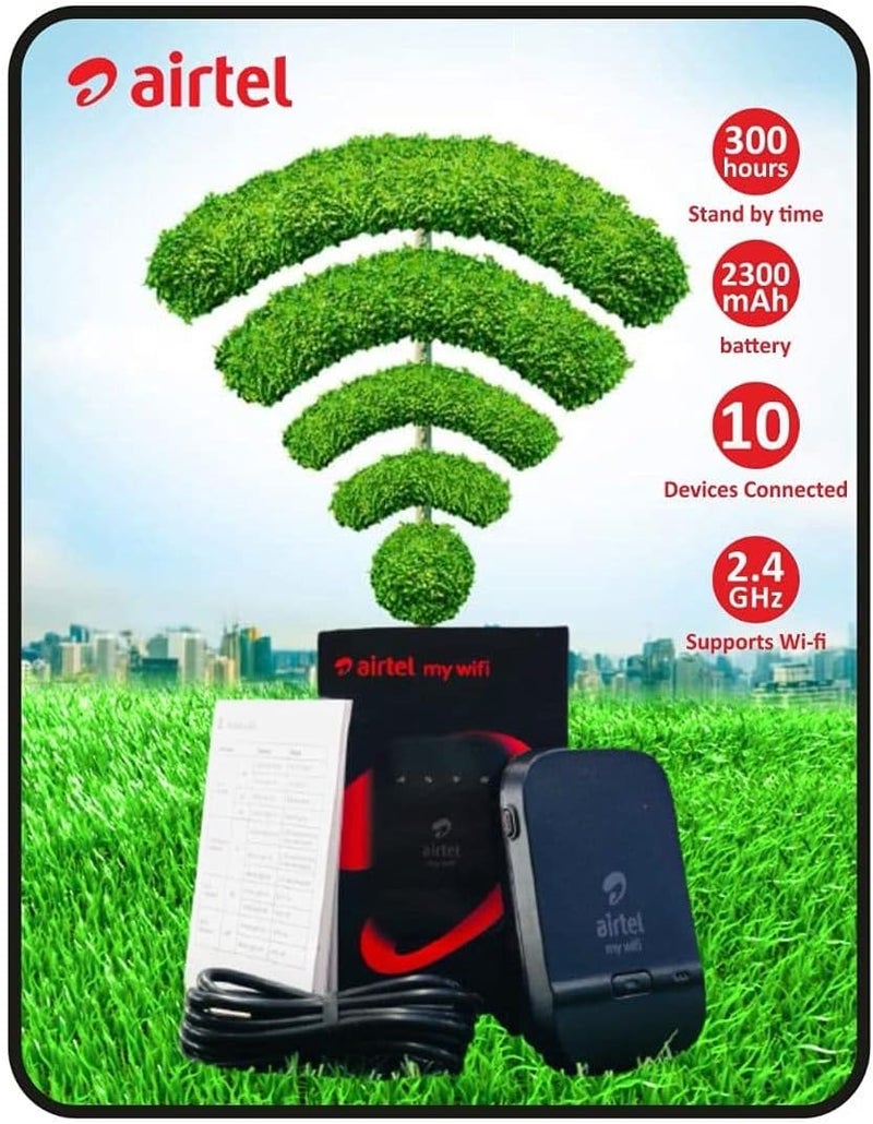 Airtel مجدد - بطاقة بيانات نقطة اتصال 4G من Airtel مع بطارية BLA سعة 2300 مللي أمبير باللون الأسود - Image 3