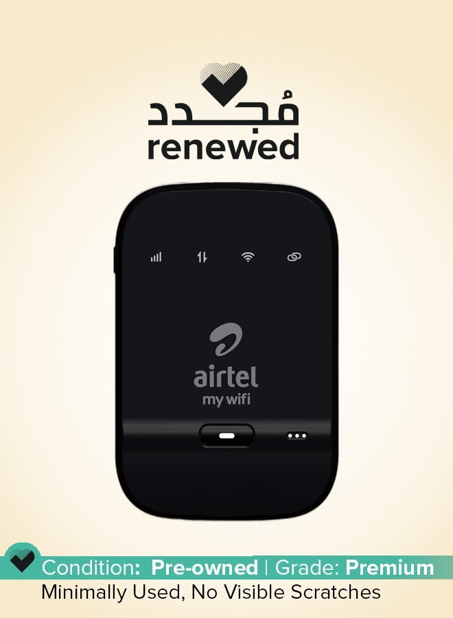 Airtel مجدد - بطاقة بيانات نقطة اتصال 4G من Airtel مع بطارية BLA سعة 2300 مللي أمبير باللون الأسود - Image 1