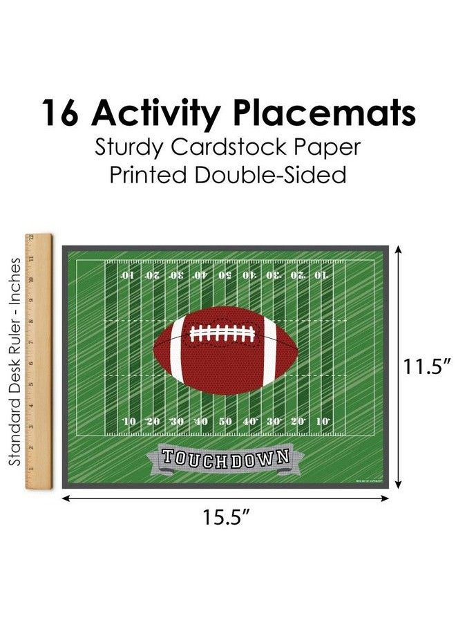 Big Dot of Happiness End Zone Football Paper Birthday Party Coloring Sheets Activity Placemats Set Of 16  - Image 5