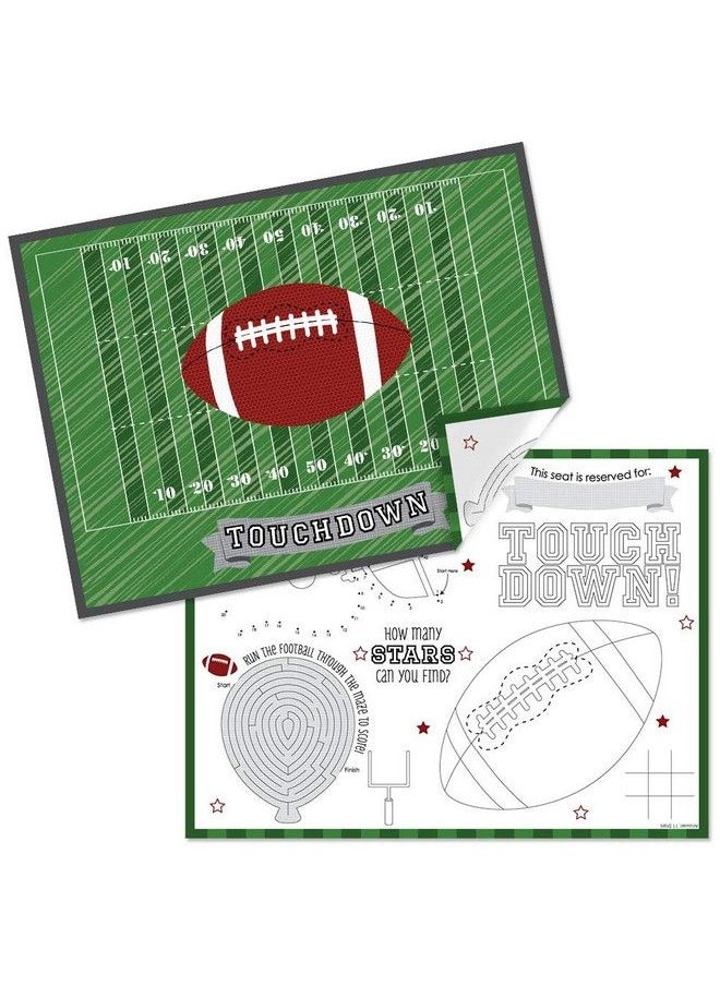 Big Dot of Happiness End Zone Football Paper Birthday Party Coloring Sheets Activity Placemats Set Of 16  - Image 2
