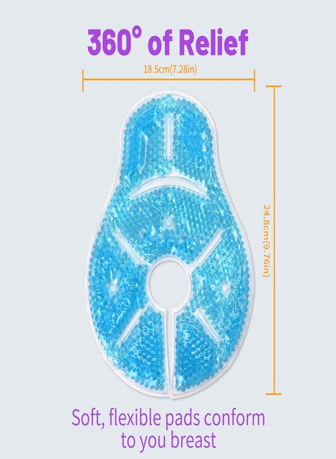 Deyuoau Breast Treatment Ice Pack Hot Cold Breast Pad, Nursing Pain, Mastitis, Swelling, Essential for Breastfeeding New Mothers, 2 Pack (Blue, L - Image 5