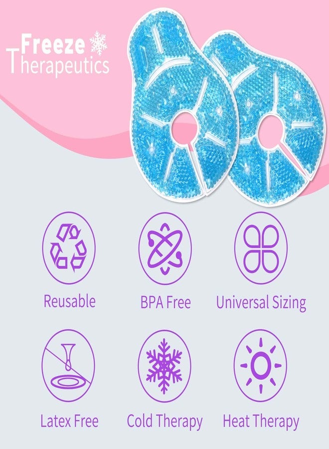 Deyuoau Breast Treatment Ice Pack Hot Cold Breast Pad, Nursing Pain, Mastitis, Swelling, Essential for Breastfeeding New Mothers, 2 Pack (Blue, L - Image 3
