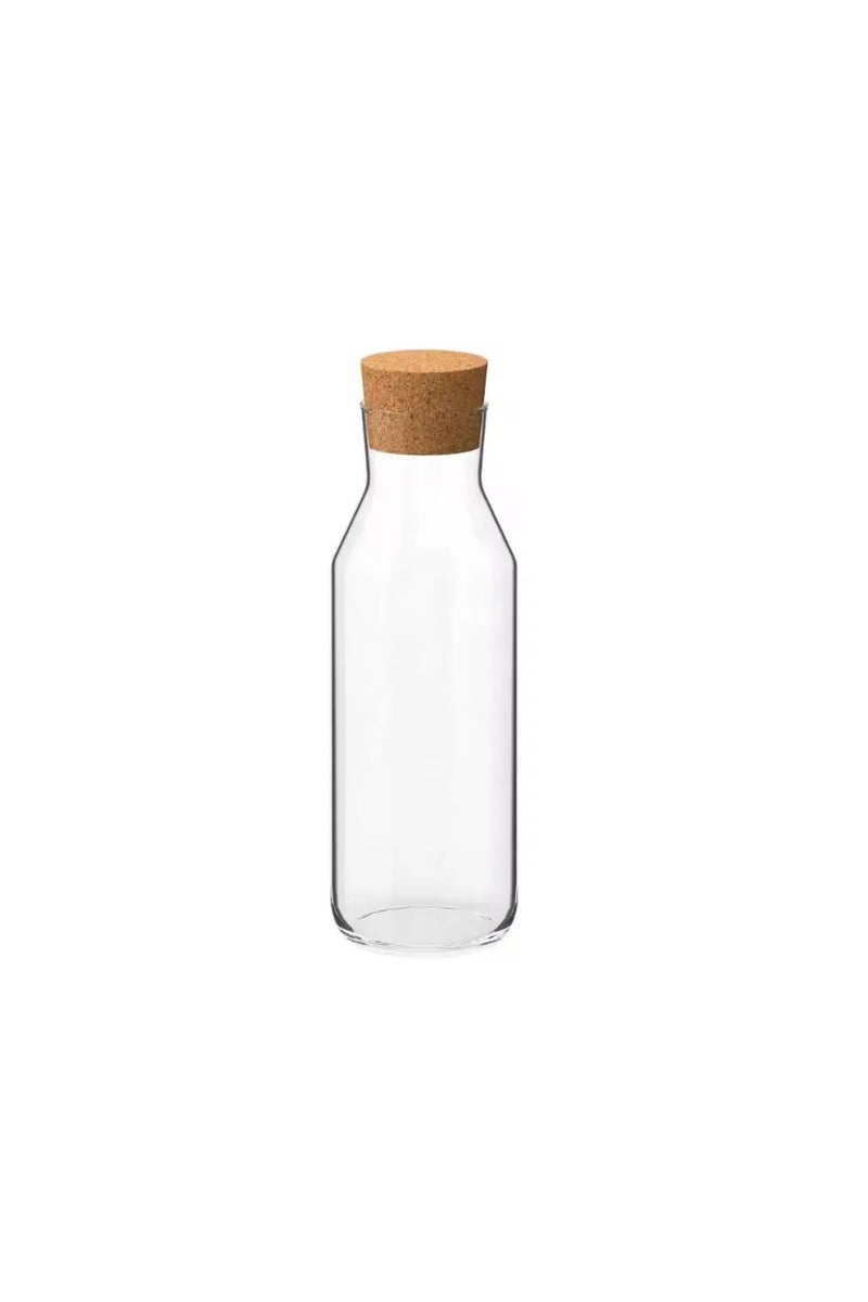 Glass Milk and Water Bottle with Cork Airtight Cover 1L - Image 1