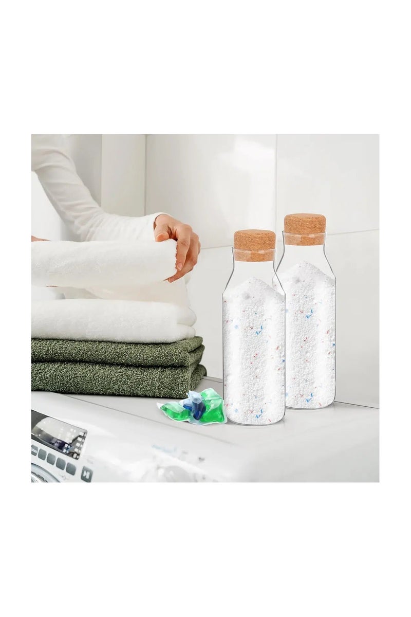 Glass Milk and Water Bottle with Cork Airtight Cover 1L - Image 2
