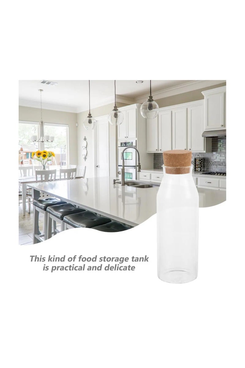 Glass Milk and Water Bottle with Cork Airtight Cover 1L - Image 5