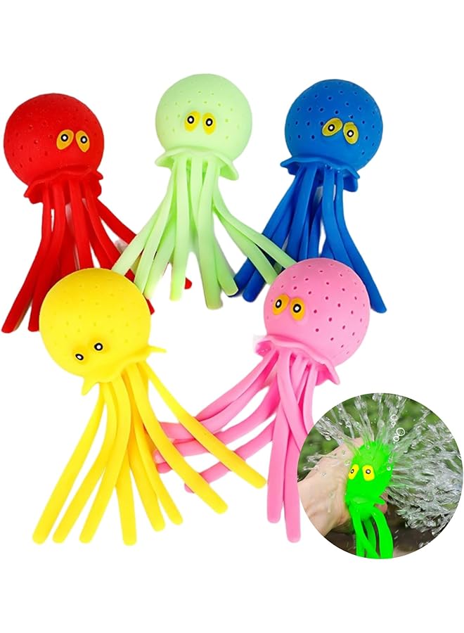 Lullaxx Octopus Bath Bathtub Toy 5Pcs Water Bombs Splash Balls For Kids Summer Bath Swimming/ Pool For Kids Ages 3 8 - Image 1