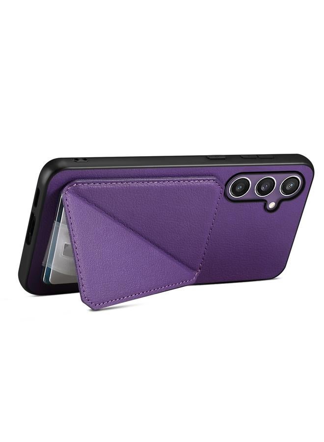 اس-توب جراب لهاتف Samsung Galaxy S24+ 5G D04 جراب هاتف بملمس جلد العجل مع حامل مزدوج للبطاقة - Image 4