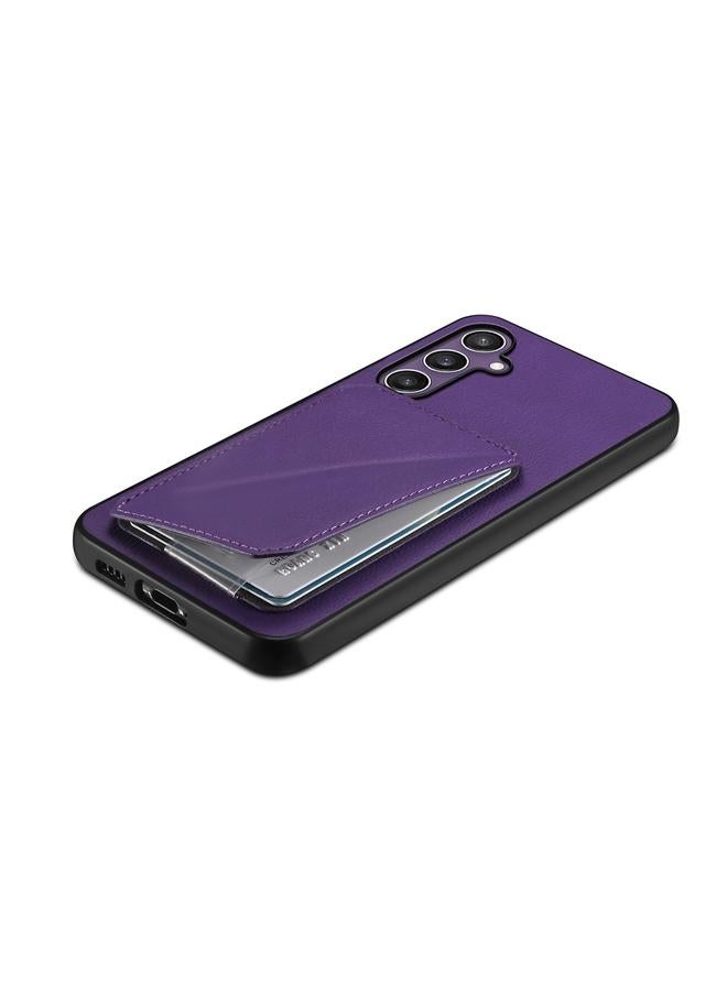 اس-توب جراب لهاتف Samsung Galaxy S24+ 5G D04 جراب هاتف بملمس جلد العجل مع حامل مزدوج للبطاقة - Image 5