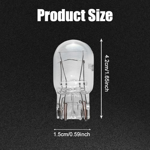 Lyxheth 10PCS 7443 Bulb, Car Brake Lights, 1891/7443 12V 21/5W Quartz Glass Shockproof Anti-UV Dual-filament Mini Halogen Bulbs, Universal T20 Automotive Brake Bulb Car Accessory for Cars Trucks SUVs (White) - Image 2