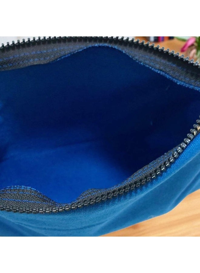 Multipurpose Zipper Case Travel, Accessories Organizer, School pencil case, Stationery Holder,Blue, We print your gift, gift for boys - Image 2