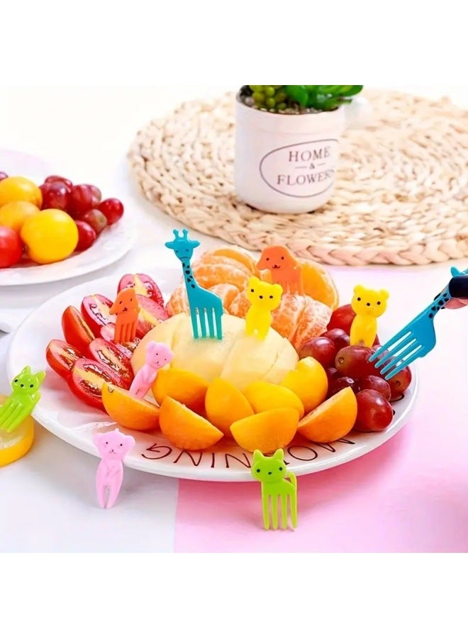 Cross-border Japanese Household Cartoon Creative Fruit Fork Color Cute Animal Fruit Fork Suit Wholesale-Color:Opp Bag-Specifications:[factory Direct Sales] Tiger Style 8pcs  - Image 5