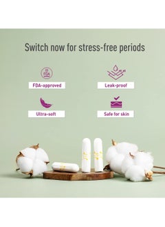 Sirona Tampons for Women, For Medium & Regular Flow, Biodegradable Tampons, FDA Approved 20 Pcs  - Image 3