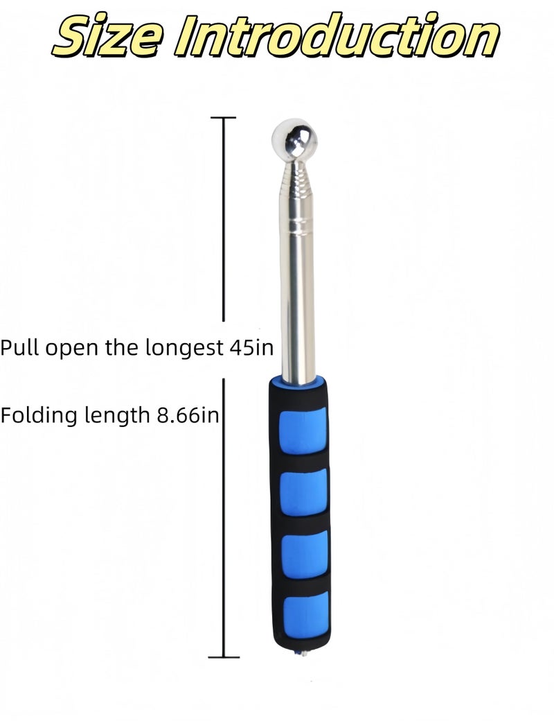luvilly1 Pack 45" Expandable Collapsible Baton,Lightweight Extendable Stainless Steel, for Tour Guides/Teachers - Image 2
