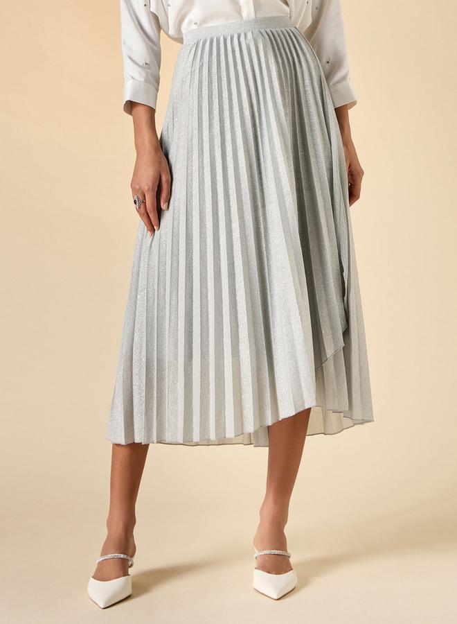 Iconic Pleated Skirt with Elasticated Waist and Tulip Hemline - Image 1
