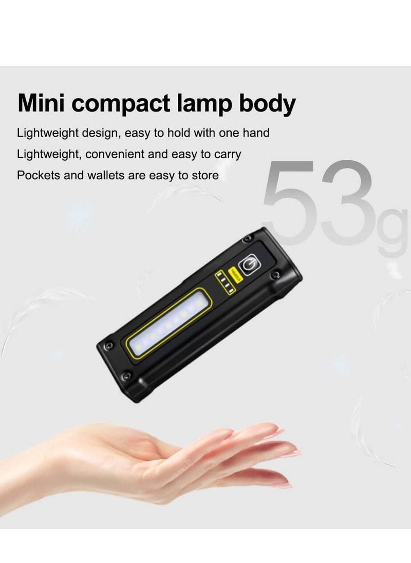 LED Small Flashlight Portable Rechargeable Work Light Super Bright Multi Use Waterproof COB Multifunctional Magnetic Suction Flashlight for Camping Walking Searching Hiking Indoor Outdoor Use - Image 2