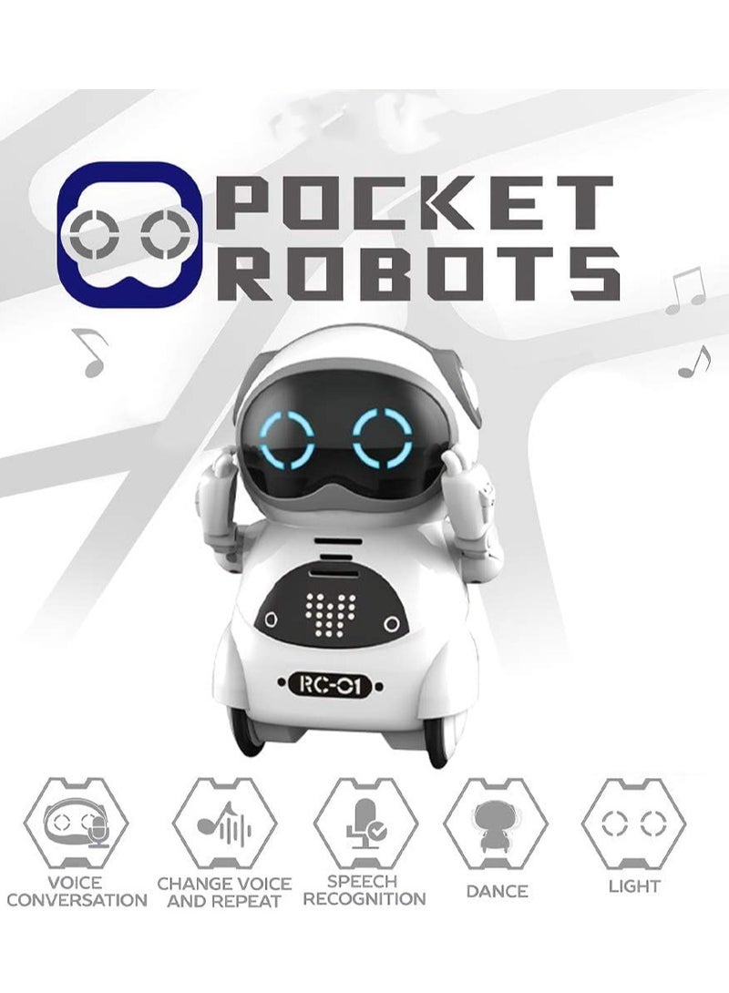 Pocket Robot, Cute Pets, Rechargeable Smart Talking Interactive Dialogue Voice Recognition Record, Singing Dancing Telling Story Mini Robot for Kids - Image 4