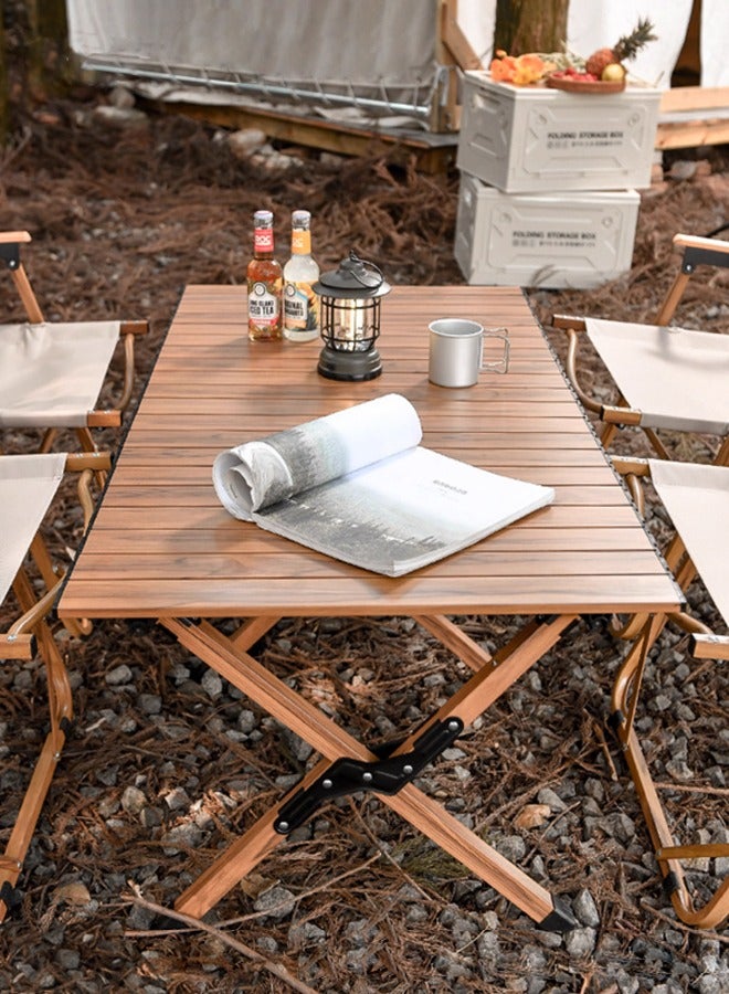 Morlife Roll Up Aluminum Folding Table , Camping, Beach, Graden, Outdoor Events，Lightweight Foldable Low Dining Table（90 x 60 cm） - Image 1