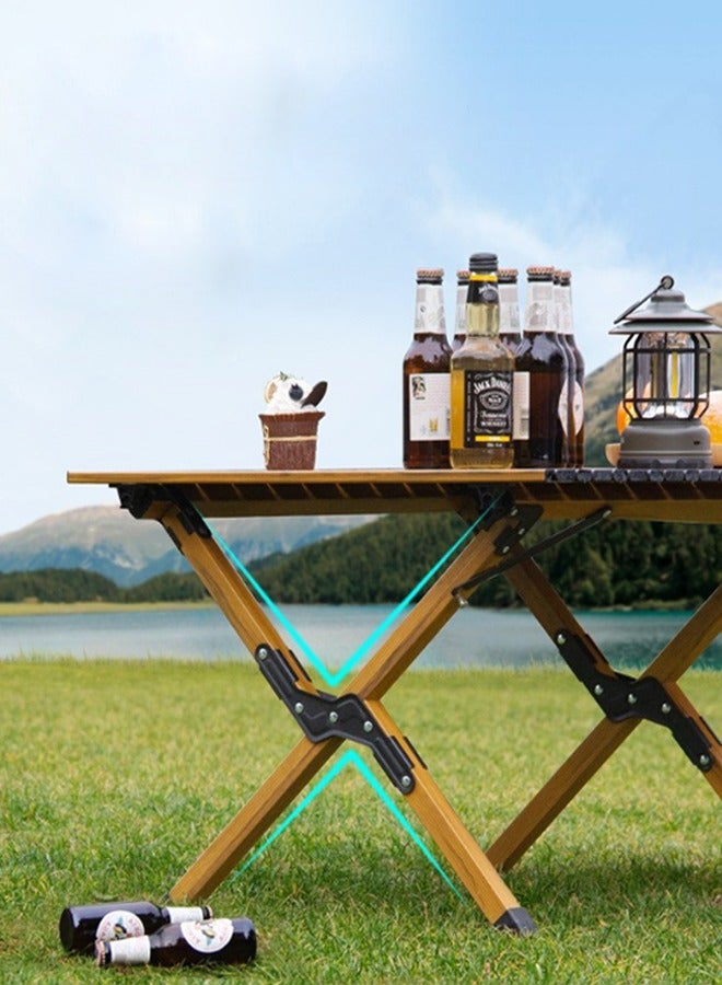 Morlife Roll Up Aluminum Folding Table , Camping, Beach, Graden, Outdoor Events，Lightweight Foldable Low Dining Table（90 x 60 cm） - Image 3