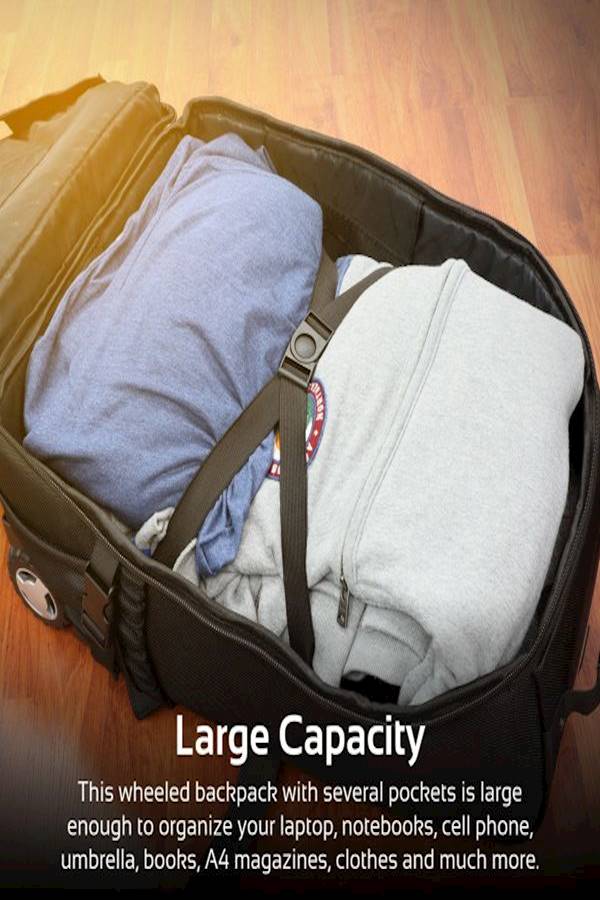 PROMATE Lightweight Multifunction Removable Hand Trolley Wheeled Bag - Image 5