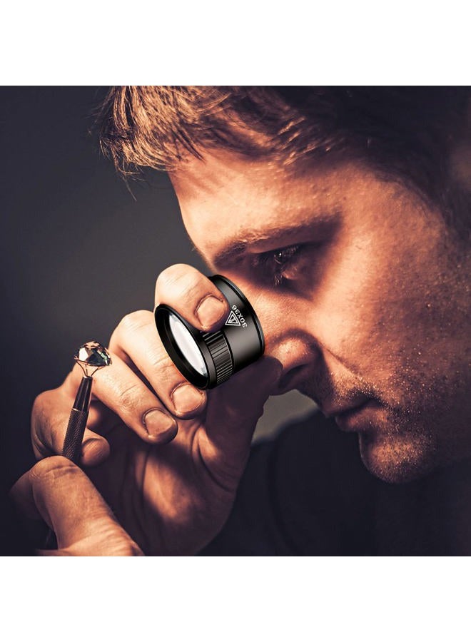 Konohan 5 Pcs Jewelers Loupe Portable Monocular Magnifier Magnifying Glass Eye Loops Magnifier with 30 x 36 mm Lens Watch Jewelry Experimental Repair Tool for Textile Optical Circuit Coins (5X 10X 15X 20X) - Image 4