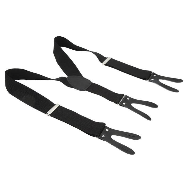 Mens Suspenders: Y Shape Strap, High Density Elastic With Leather - Exquisite Elegant Details, Durable Tear-resistant Button Suspenders for Formal Events, Weddings, Daily Wear & Gift For Men - Image 4