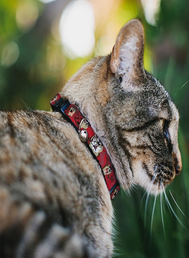 Buckle Down Cat Collar Breakaway Tasmanian Devil Expressions Red Swirl 8 to 12 Inches 0.5 Inch Wide - Image 2