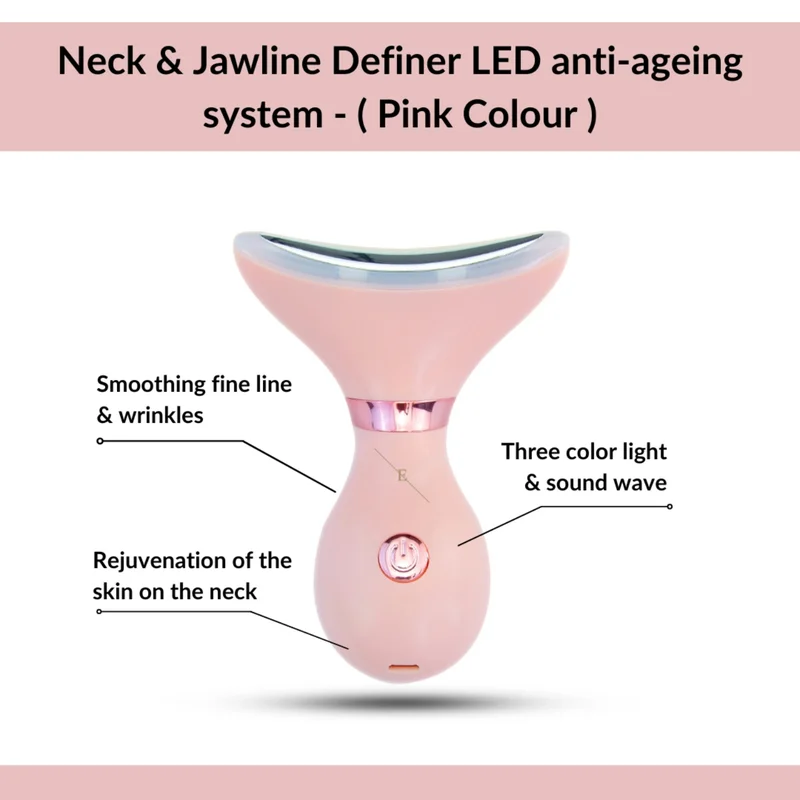 ErthSkin London Neck & Jawline Definer LED anti-ageing system - ( Pink Colour )