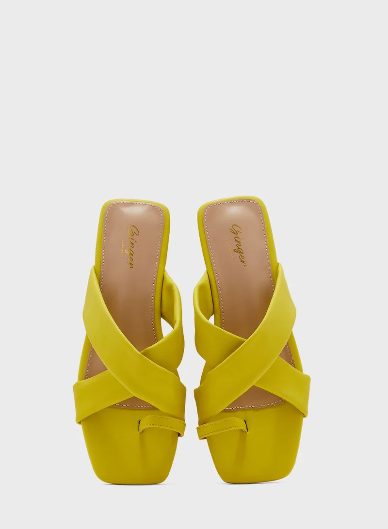 Ginger Cross Over Toe Loop Flat Sandal