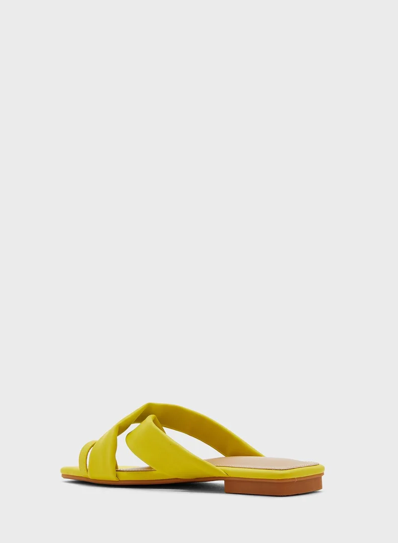Ginger Cross Over Toe Loop Flat Sandal