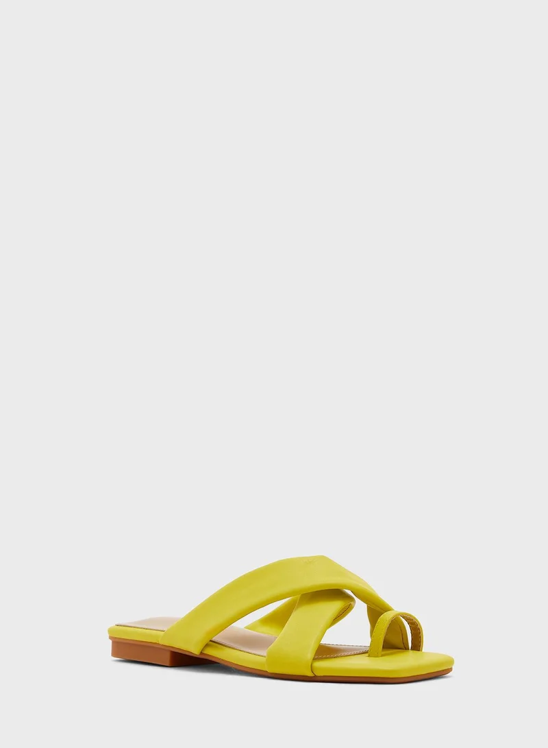 Ginger Cross Over Toe Loop Flat Sandal