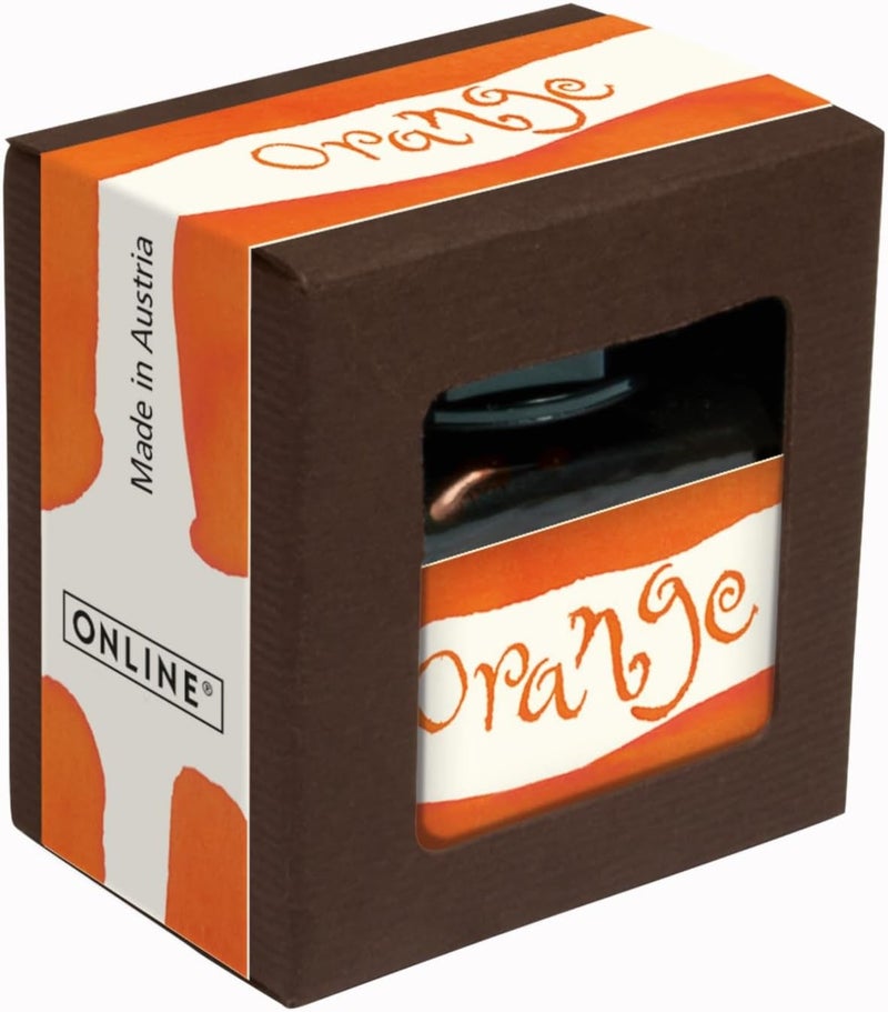Online Orange Ink Glass, 15 ml, Colourful Fountain Pen Ink for Calligraphy, Hand Lettering, Writing Ink, Ink Bottle for Converter, Refill Ink on Water Based - Image 2