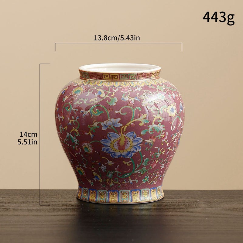 1PC Vintage Chinese Enamelware Ceramic Black Vase Living Room Decor Home Ornament Four Seasons Windowsill Decoration Flower Arrangement Vase Hydroponic Flower Pot Corporate Souvenir Wedding Favor - Image 3