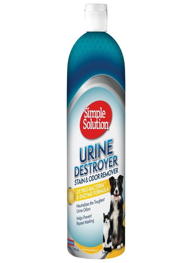 Simple Solution Urine Destroyer Enzymatic Cleaner, Urine Remover, Dog Stains, Pet Stain and Odor Remover, Odor Destroyer, 2X Pro-bacteria Cleaning Power, 32 Ounces - Image 1