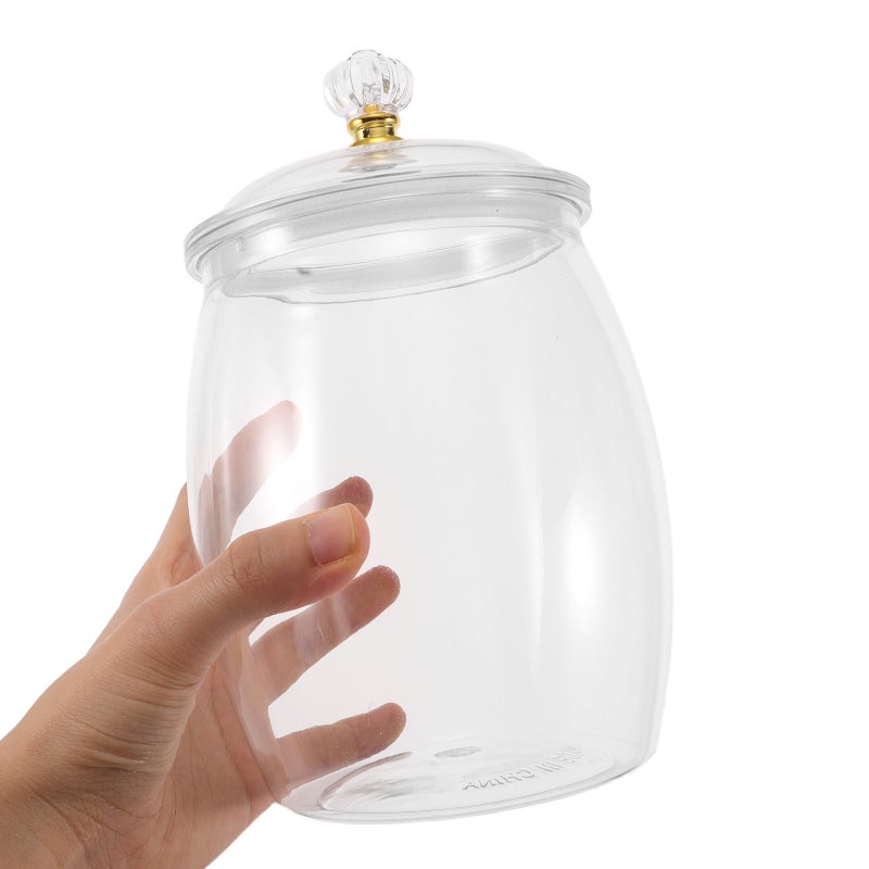 2pcs Jars With Lids - 1.2L Clear Cookie Container Large Airtight Apothecary Storage Organization Snack Buffet Canister for Party - Image 3