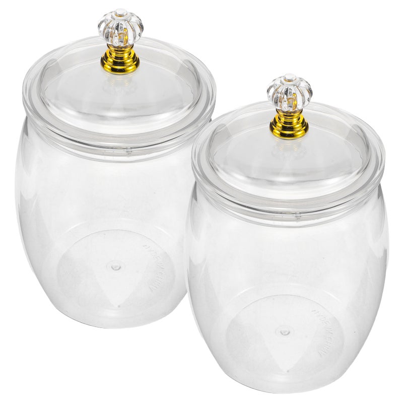 2pcs Jars With Lids - 1.2L Clear Cookie Container Large Airtight Apothecary Storage Organization Snack Buffet Canister for Party - Image 1