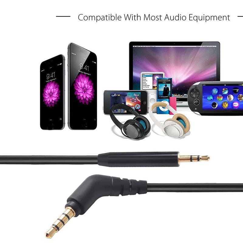 كابل صوتي Muigiwi من 2.5 مم إلى 3.5 مم متوافق مع سماعات Bose SoundTrue وSoundlink وBose 700 وQuietcomfort 25 وQC25 وQC35 وQC45 وOn-Ear 2 وOE2 وOE2i (بدون ميكروفون) (3.3) - Image 3