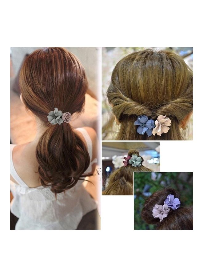 نيبمينينت ربطة شعر مطاطية على شكل زهرة متعدد الألوان - Image 5