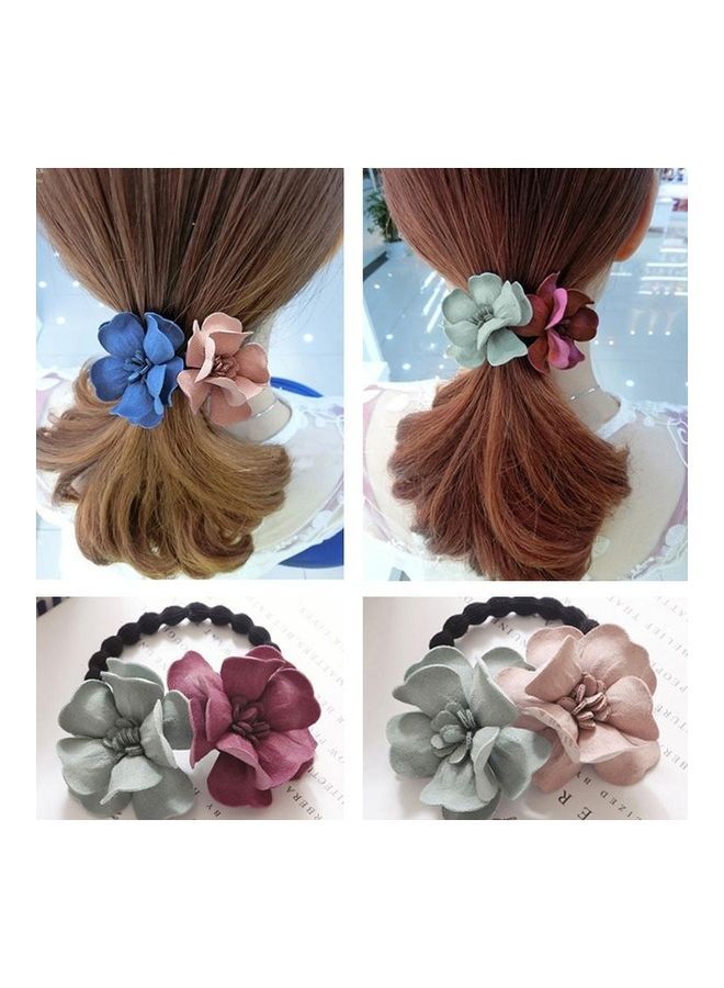 نيبمينينت ربطة شعر مطاطية على شكل زهرة متعدد الألوان - Image 4