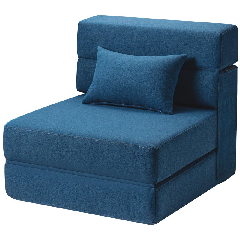 SUYOLS Folding Sofa Bed with Pillow Convertible Chair Floor Couch Sleeping Mattress Foldable Memory Foam Sleeper for Living RoomDormGuest RoomHome OfficeApartmentUpstairs Loft Navy Blue