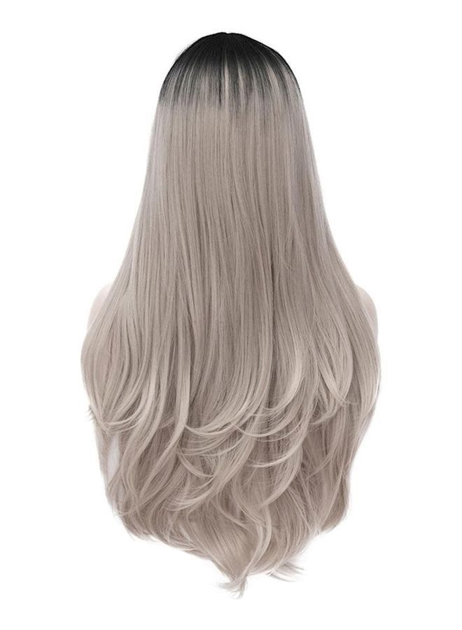 NIBEMINENT Straight Hair Wig Grey/Black - Image 1
