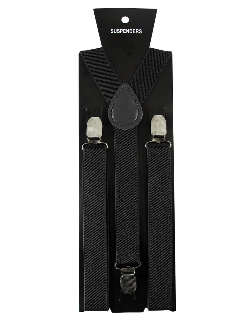 JEMYGINS Black Mens Suspender with 3 Strong Clips Adjustable Braces(2) - Image 4