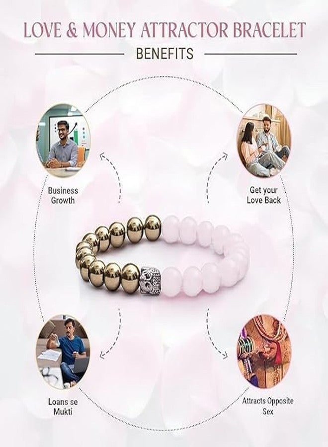 YiCan Pyrite and Rose Quartz Bracelet - Wealth & Love Crystal Bracelet for Men & Women - Natural Healing Stones for Confidence, Attraction & Emotional Balance - Handmade Adjustable Gemstone Jewelry - Image 4