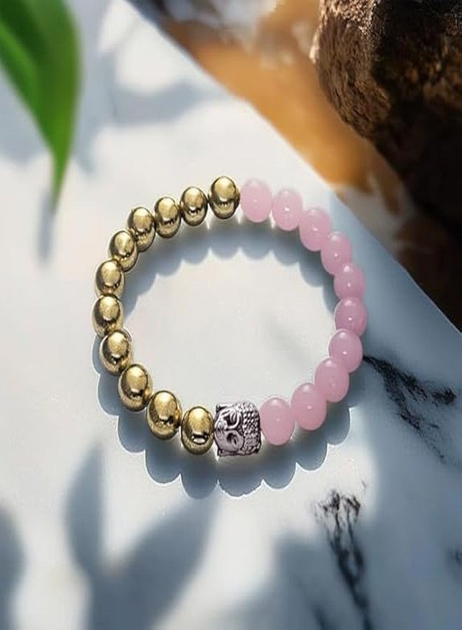 YiCan Pyrite and Rose Quartz Bracelet - Wealth & Love Crystal Bracelet for Men & Women - Natural Healing Stones for Confidence, Attraction & Emotional Balance - Handmade Adjustable Gemstone Jewelry - Image 3