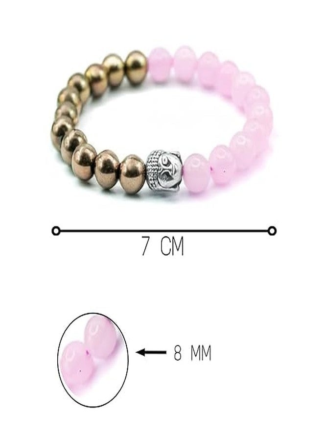 YiCan Pyrite and Rose Quartz Bracelet - Wealth & Love Crystal Bracelet for Men & Women - Natural Healing Stones for Confidence, Attraction & Emotional Balance - Handmade Adjustable Gemstone Jewelry - Image 2