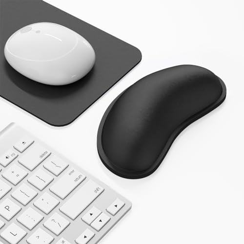 Dapesuom Mouse Wrist Rest, Cute Ergonomic Memory Foam Mouse Wrist for Computer Desk Mats Support, Hand Rest Pad Cushion for Gaming, Office, Laptop, Men, Women, Pain Relief & Easy Typing, Jet Black - Image 2