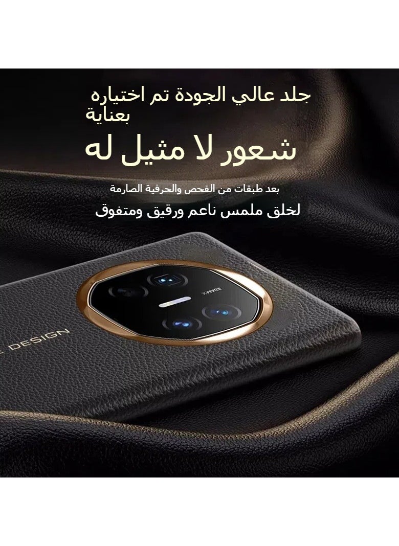 General Smart Leather Case Compatible with Huawei Mate X6  Electroplating Full Protective Shell with Intelligent Window For Mate X6 Phone  - Image 3
