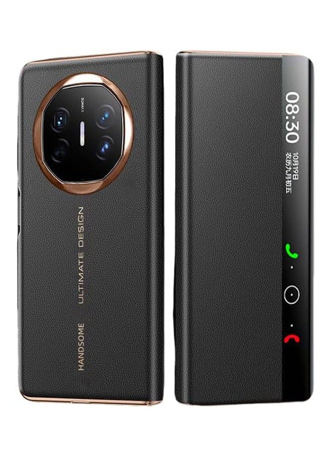 General Smart Leather Case Compatible with Huawei Mate X6  Electroplating Full Protective Shell with Intelligent Window For Mate X6 Phone  - Image 1